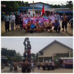 Semarak HUT RI ke-81, Polres Lebak Melalui Polsek Rangkasbitung Gelar Lomba Panjat Pinang Serentak di Kampung Lembur Sawah